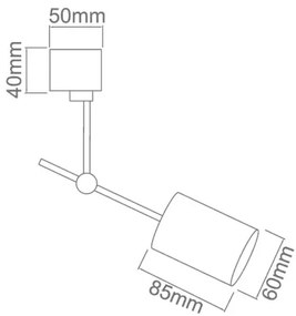 Minimalistické bodové svietidlo Stick biela