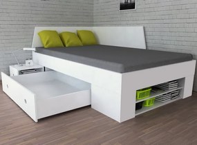 Úložná posteľ so zástenou Junior 120x200 cm, biela