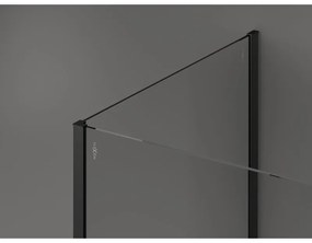 Mexen Kioto, 3-stenová sprchová zástena Walk-In Walk-in 125 x 110 x 40 cm, 8mm číre sklo, čierny profil, 800-125-110-221-70-00-040