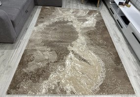 Hnedý koberec s abstraktným vzorom Glamour 27237-Vizion – rôzne rozmery Rozmer: 80x150 cm