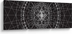 Obraz - Abstrakcia hodín (s hodinami) (90x30 cm)