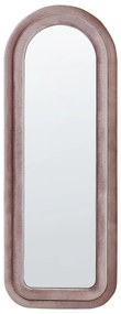 Nástenné zamatové zrkadlo 60 x 160 cm ružové CULAN Beliani