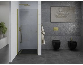 Mexen Pretoria, sprchové dvere do otvoru 80 x 190 cm, 6mm číre sklo, zlatý profil, 852-080-000-50-00