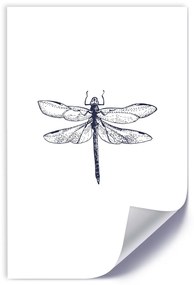 Gario Plagát Vážka nakreslená Farba rámu: Bez rámu, Veľkosť: 20 x 30 cm