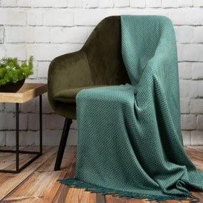 Deka AKRYL so strapcami, mätová / tyrkysová