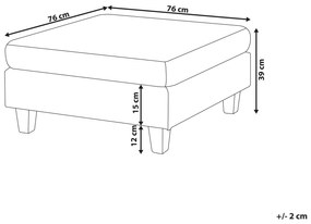Čalúnená taburetka tmavosivá FEVIK Beliani