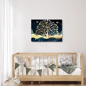 Sklenený obraz zlatého stromu (70x50 cm)