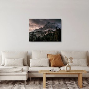 Sklenený obraz skalnatých hôr (70x50 cm)