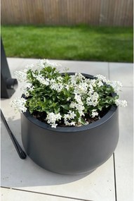 Kvetináč GORDO, sklolaminát, výška 29 cm, čierny