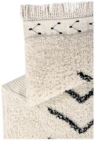 Krémový prateľný ručne tkaný bavlnený koberec 140x210 cm Bereber Rhombs – Lorena Canals