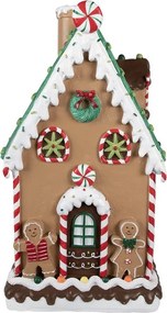 Hnedá zdobená perníková chalúpka Gingerbread House - 28*28*51 cm