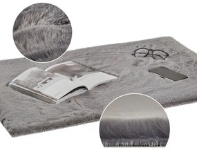 Kusový koberec RABBIT DELUXE - šedý - imitácia králičie kožušiny