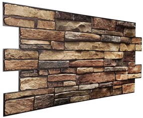 PVC 3D obkladový panel 96 x 48 cm - Fulvous Slate bridlica hnedá