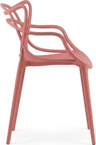 Sada 4 ks plastových stoličiek KATO, koralová