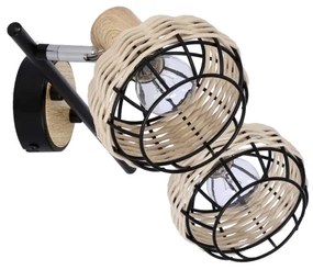 Bodové svietidlo TAJGA 2xE14/40W/230V ratan/čierna