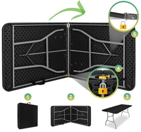 Cateringový stôl FETA 180 cm čierny