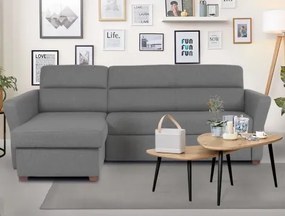 Rohová sedacia súprava Flavia, dymovo šedá látka, ľavý roh%