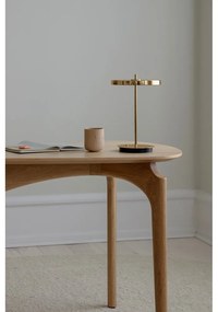 LED stolová lampa so stmievačom v zlatej farbe s kovovým tienidlom (výška 31 cm) Asteria Move – UMAGE