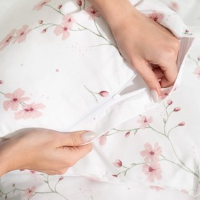 Goldea bavlnené posteľné obliečky - kvitnúce sakury 140 x 200 a 70 x 90 cm