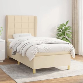 Boxspring posteľ s matracom krémová 100x200 cm látka 3128506