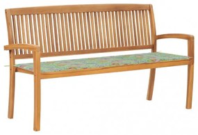 vidaXL Stohovateľná záhradná lavička s podložkou 159 cm tíkový masív-