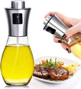 Dávkovač oleja s rozstrekovačom 200 ml - strieborný