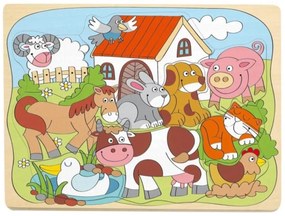 Woody Náučné drevené puzzle - Farma
