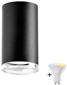Polux LED RGBW stmievateľné kúpeľňové bodové svietidlo TURYN 1xGU10/6,5W/230V IP44 čierne LEDSA1885