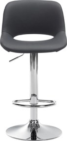 Barová stolička Camden - koženka, chróm rám - Čierna