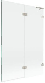 Mexen Lunar L, 2-krídlová vaňová zástena pravá 120 x 150 cm, číre sklo, brúsená oceľ, 897L-120-100-97-00-P