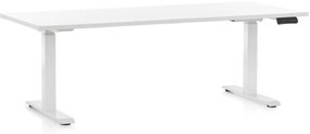 Výškovo nastaviteľný stôl OfficeTech C, 180 x 80 cm, biela podnož, biela