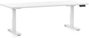 Výškovo nastaviteľný stôl OfficeTech C, 180 x 80 cm, biela podnož, biela