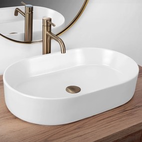 Rea Nadia, umývadlo na dosku 610x385x120 mm, biela matná, REA-U9657