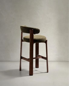 Zelená/v tmavo prírodnej farbe barová stolička z jaseňového dreva (výška sedadla 75 cm) Granite – Kave Home