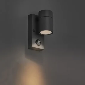 Vonkajšia nástenná lampa antracit IP44 s pohybovým senzorom - Solo