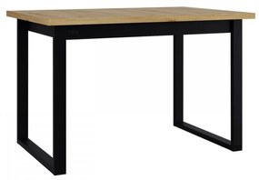 Stôl Elarno 80 x 120 III S, Morenie: dub artisan - L / čierny kov