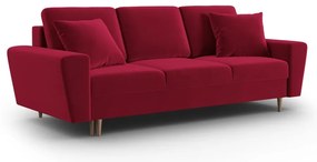 Červená zamatová rozkladacia/s úložným priestorom pohovka 235 cm Kyoto – Cosmopolitan Design