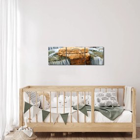 Obraz vodopádu (s hodinami) (90x30 cm)