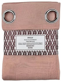 Záclona na priechodkách Dolly polyester svetloružová 140x180 (x2) Merkury Home