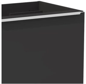 Koupelnová sestava SantaFe s deskou, umyvadly, zrcadlem a skříňkami 140 cm černá