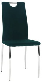 Jedálenská stolička, smaragdová Velvet látka/chróm, OLIVA NEW