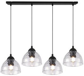 Závesné svietidlo Venice, 4x číre sklenené tienidlo