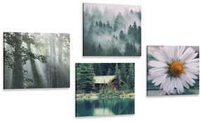 Set obrazov chata v malebných horách