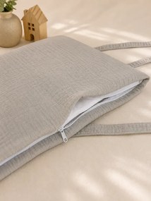 Obliečka na zavinovačku mušelín sivá 73x73 cm | Zips + 3x viazanie Veľkosť: 73x73 cm