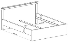 Manželská posteľ 160 cm Atena 05 (s roštom) (jaseň svetlý). Vlastná spoľahlivá doprava až k Vám domov. 1055336