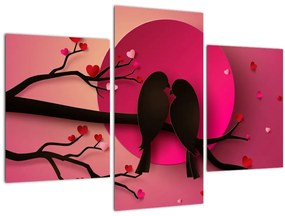 Obraz - Zamilované vtáčiky (90x60 cm)