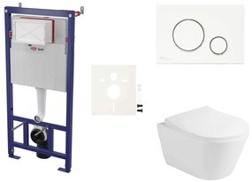 Cenovo zvýhodnený závesný WC set SAT do ľahkých stien / predstenová montáž + WC Glacera Ava SIKOSSAVA70K