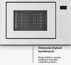 Klarstein Velaire vstavaná mikrovlnná rúra s grilom | 1200 W gril | 850 W mikrovlnná rúra | 60 cm