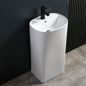 BPS-koupelny Voľne stojace keramické umývadlo HYD-CO-WH-440 49x38 cm, biele