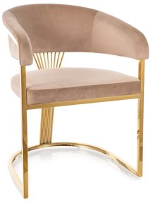 Jedálenská stolička Crown Velvet - béžová